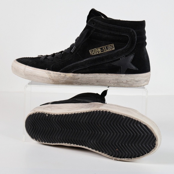 GOLDEN GOOSE Golden Goose Black Suede Leather Slide High Top Sneaker Size 39 / 8 - Picture 3 of 12